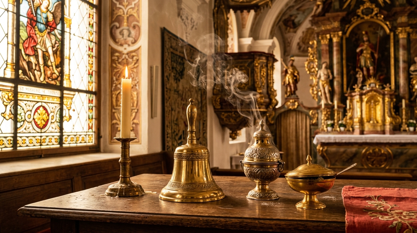 Ministrantinnen und Ministranten am Altar